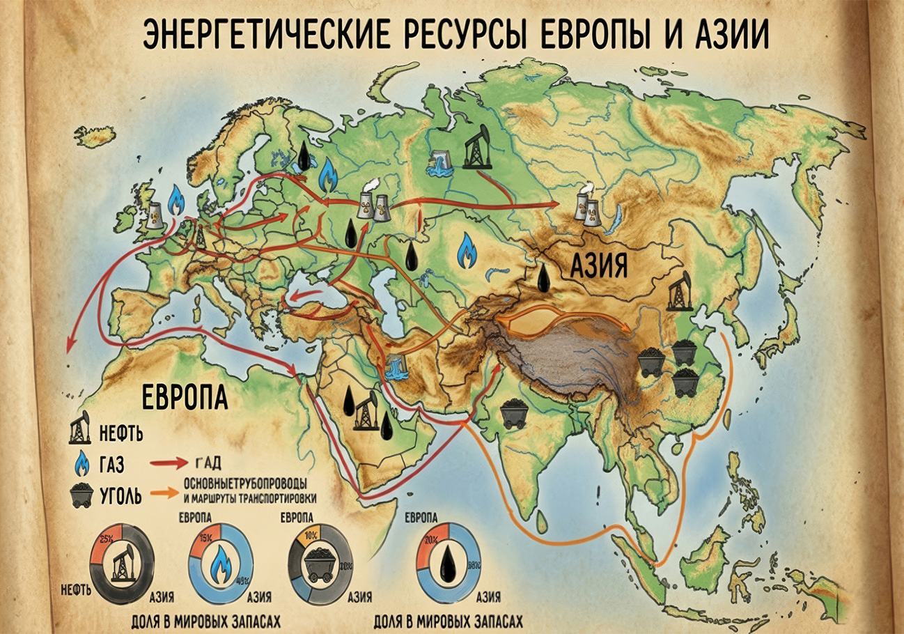 Struggle for energy resources: competition between European and Asian countries